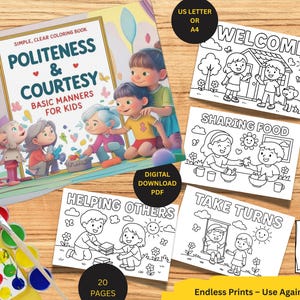 Manners Coloring Book for Kids: Politeness & Courtesy (PDF Download)