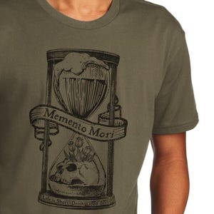 Memento Mori Stoic Tshirt. Beer Lovers Skull Shirt. Unique Gift for Philosopher. Life Is Short Drink Good Beer Shirt.
