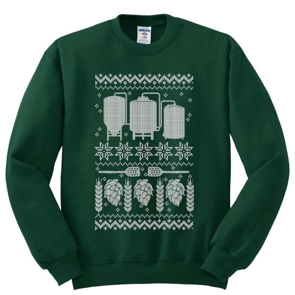 Beer Brewing Homebrew Ugly Christmas Sweatshirt for Homebrewer and Craft Beer Lover, Great for Brew Day
