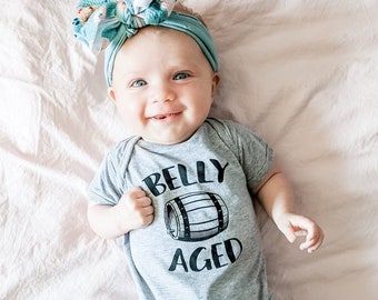 Gift for Baby | Belly Aged Home Brewed Baby Bodysuit | Couples Baby Shower | Pregnancy Birth Announcement for Home Brewer | Homebrewer Gift