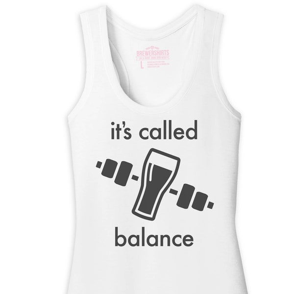 Beer Running Shirt | Fun Gym Shirts Women | Hash Harriette Running Shirt | New Years Resolution Shirt | It's Called Balance Workout Top