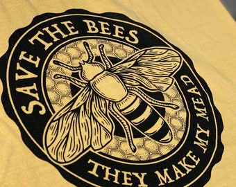 Honeybee Save The Bees Mead Shirt, Gift for Mead Homebrewer, Comfort Colors® Tee for Mead Maker Meadery, Fermented Honey Beekeeper Bee Shirt