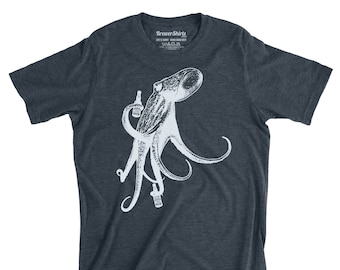 Beer Drinking Octopus Craft Beer Shirt for Beer Lover, Boozy Day Drinking