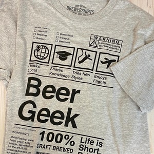 Camiseta divertida de cerveza: Diseño de etiqueta nutricional imagen 1
