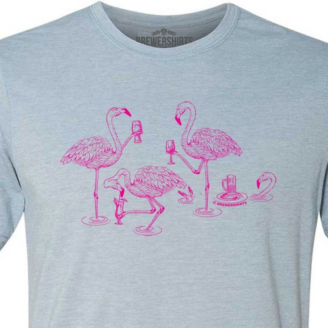 Flamingo Beach Life Shirt, Flamingo Attitude Beer Drinking Happy Hour ...