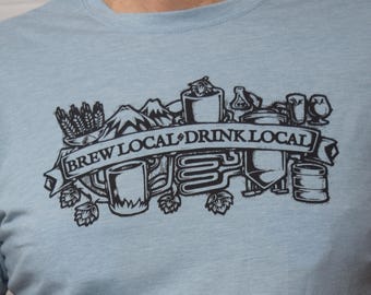 Camiseta "Bebe cerveza local": Camiseta de papá cervecero casero