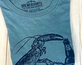 Lobster Craft Beer T-Shirt, Maine Beach Vacation Tee