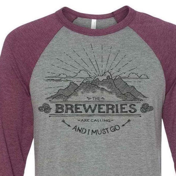 Beer Lover. Breweries Are Calling BrewerShirts ORIGINAL Hand Illustration Raglan Beer Shirt | The Brewery is Calling