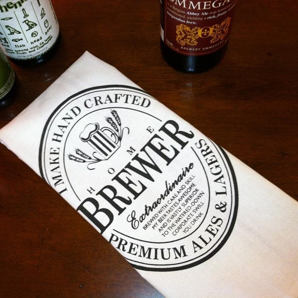 Homebrewer Seal Bar Towel, Beer Brewing, Beer Gift, Fathers Day Gift for Homebrewer