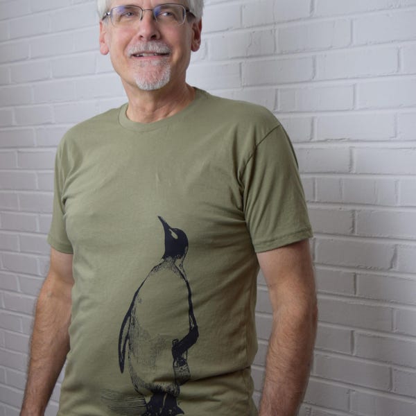 Beer Drinking Penguin T-Shirt: Homebrewer Gift, Hand Screen Printed