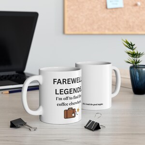 Regalo de despedida para un compañero de trabajo, taza de café de despedida, regalo para un compañero de trabajo, taza blanca de 325 ml, recuerdo de despedida de un compañero de trabajo, taza de té divertida.