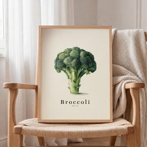 Brokkoli-Blumenmuster – Frische grüne Küchenkunst im Landhausstil, Parma-Markt-Dekoration