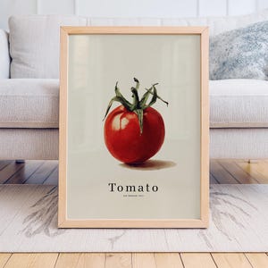 San Marzano Tomato Art Print • Italian Botanical Kitchen Wall Decor • Minimalist Food Illustration Poster • Rustic Farmhouse Vegetable Art