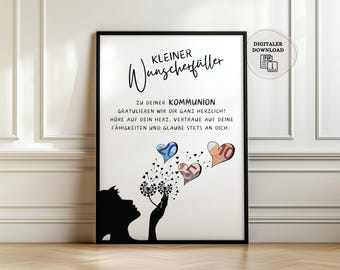 Regalo en efectivo para Primera Comunión | Regalo de Primera Comunión para ahijado/a | Regala dinero como regalo de Comunión | Cumple un deseo | Descarga digital instantánea