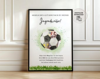 Money gift for confirmation | Confirmation gift for girls and boys (football) | DIY gift idea for giving money | Money packaging instant download