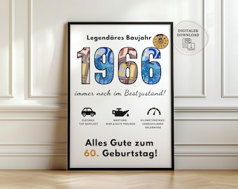 Money gift for a man's 60th birthday | Funny money birthday card | DIY birthday gift idea, printable | Instant download