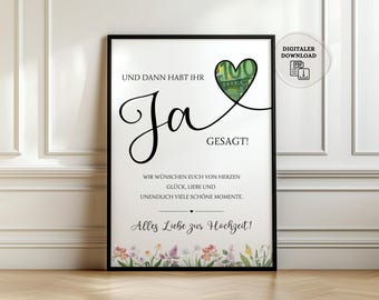 Wedding gift money | Digital wedding money gift | Wedding poster | DIY printable gift for the bride and groom