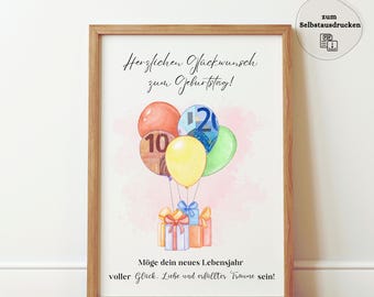 Birthday Money Gift | DIY Last Minute Birthday Gift Card | Creative Money Gift Ideas | DIY Money Gift Ideas | Instant Download