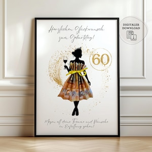 Cadeau en espèces pour les 60 ans d'une femme | Cadeau en espèces pour une amie | Cadeau exaucé | Cadeau en espèces à faire soi-même | Argent pour un anniversaire de 60 ans