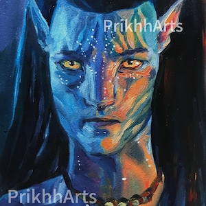 Movie Wall Art, Jake Sully Avatar Art Print – Fantasy Portrait, Printable Movie Poster, Digital Download, Avatar inspired art