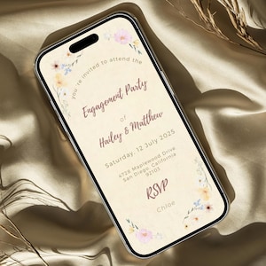 Editable Floral Engagement Invitation Template Printable Engagement Canva Invite Template Engagement Party Invite Instant Digital Download