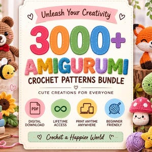 3000+ Amigurumi-virkmönster | Nybörjarvänliga djurplyschiga plyschfigurer (digital nedladdning)