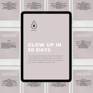 30-Day Glow Up Challenge PDF • Self-Care & Wellness Planner • Because it is a guided self-care program