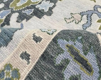 Alfombra Oushak: Alfombra turca de estilo antiguo anudada a mano, estilo bohemio, de Donegal, de 20 x 25 cm, disponible en todos los tamaños.