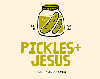 Jesús y Pepinillos PNG: Diseño de camiseta cristiana (Descarga digital)