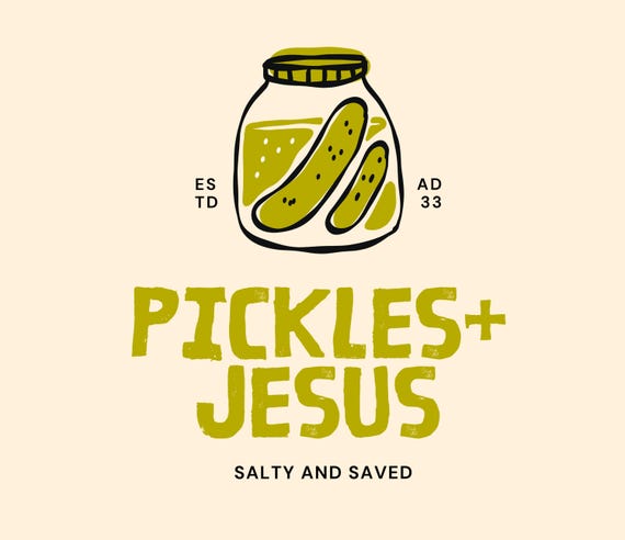 Jesus and Pickles PNG: Christian T-Shirt Design (Digital Download)