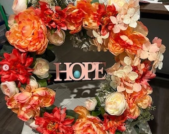 Floating Words Faux Flower Wreath