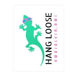 Sticker gecko rétro des années 90 à suspendre - Kwajalein, Îles Marshall