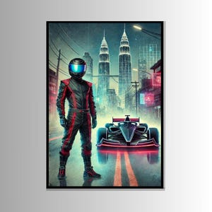 Car poster, car racing poster, racing posters, wall art, race car wall art print, race fan gift, car prints, digital print, game room decor