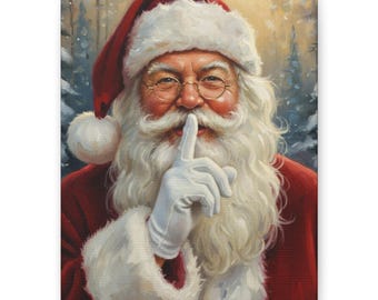 Vintage Weihnachtsmann Leinwand Kunst Klassische Weihnachtswanddekoration