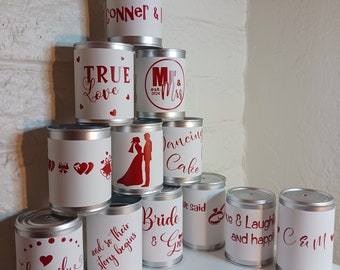 Handmade Wedding Car Cans, Wedding Decor, Personalized Wedding Decor, Bride and Groom, Vow Renewal Decor, Bridal Shower Gift