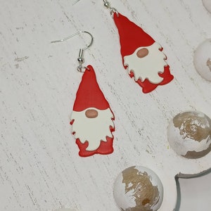 Christmas Gnome Clay Earrings, Handmade Gnome Earrings, Christmas Jewelry, Holiday Earrings, Stocking Stuffers, Holiday Fashion Accessories