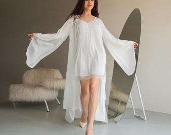 Bata beige para mujer, bata larga tipo kimono de satén para novia, bata maxi de dama de honor con mangas anchas, bata de baño de satén de cuerpo entero, bata de tocador de cuerpo entero