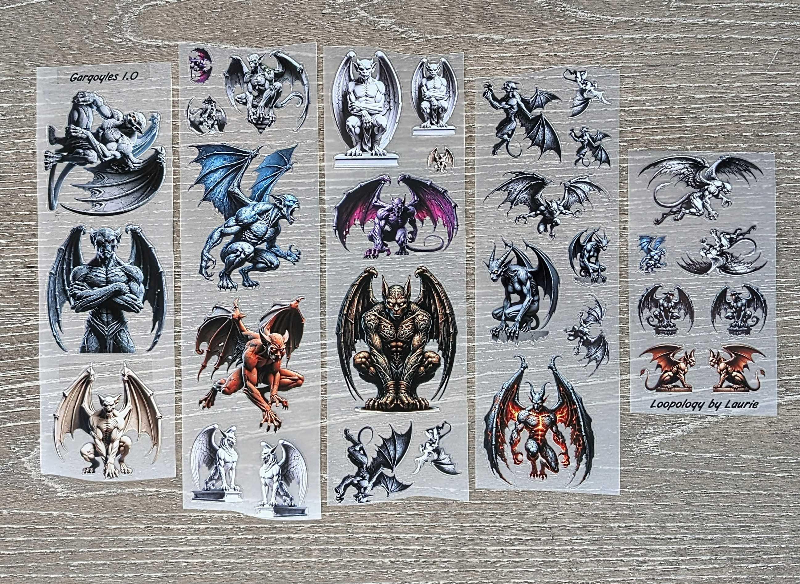 Gargoyles PET Tape – Gothic Stone Guardians Pre-cut Fantasy Stickers - Etsy