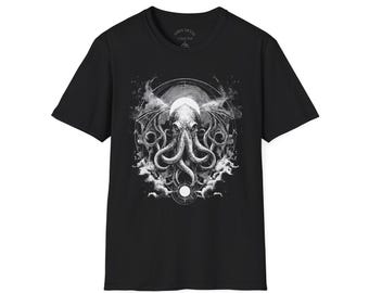 Eldritch Cthulhu Tee | Lovecraftian Horror Graphic Shirt, Cosmic Mystic Unisex Softstyle T-Shirt