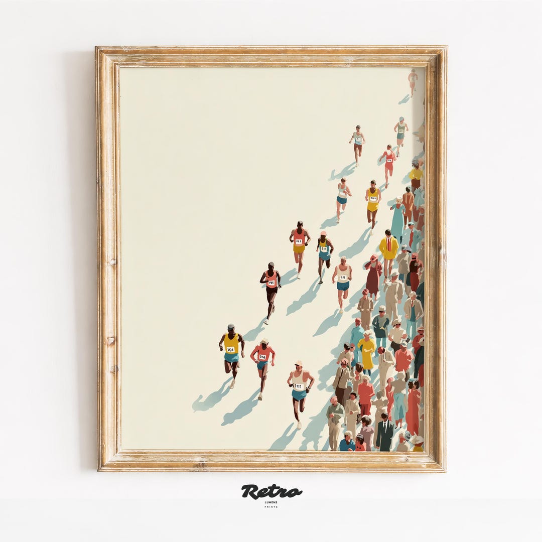 Vintage Running Races Vintage Running Poster, 1970s Marathon Art Print, Retro Sports ...