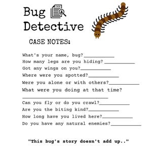 Bug Detective Printable – Fun Nature Activity for Kids | Insect Drawing & Observation Worksheet