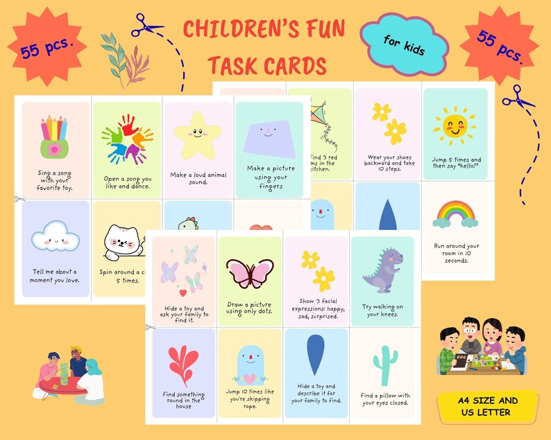 Fun Task Cards for Kids | Printable Business Activity Set ...