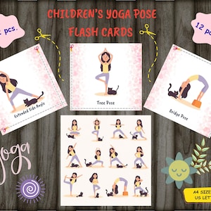 Páginas para colorear, tarjetas de yoga para niños - Yoga infantil - Actividades educativas, creatividad, fichas de emparejamiento, imprimibles.