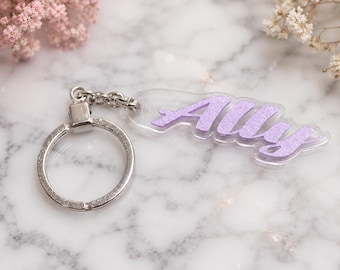 Personalized Name Keychain | Custom Acrylic Keychain | Glitter Name Key Ring | Cute Bag Charm | Gift for Her | Personalized Gift