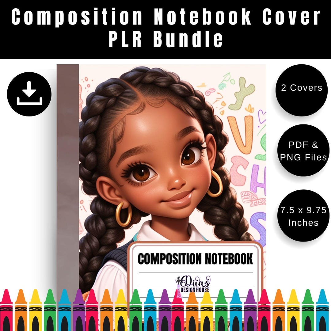 Styled to Learn Notebook Cover | Braided Girl Printable | 7.5x9.75 ...