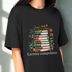 Oversized Damen T-Shirt &quot;Compulsive Reader&quot;, Lesespruch, Geschenkidee für Buchliebhaber, Lesebegeisterte, Bibliophile
