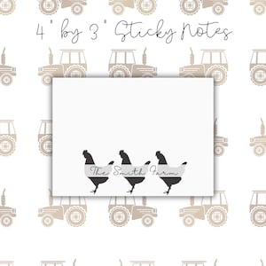Custom Sticky Notes, Chicken Stationary, Chicken Sticky Note, Chicken Theme Gift, Custom Notepad, Chicken Theme Cards, Cute Sticky Notes