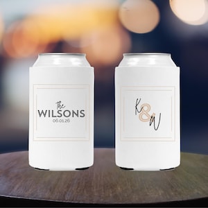 Custom Koozie, Wedding Koozie, Custom Can Cooler, Modern Wedding Koozie, custom party favor, Custom wedding favor, Custom wedding Koozie