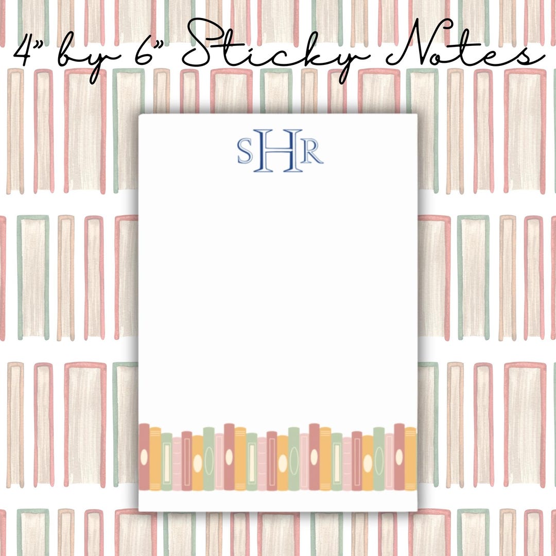 Custom Sticky Notes Pad for Book Lovers, Book Sticky Notes ...
