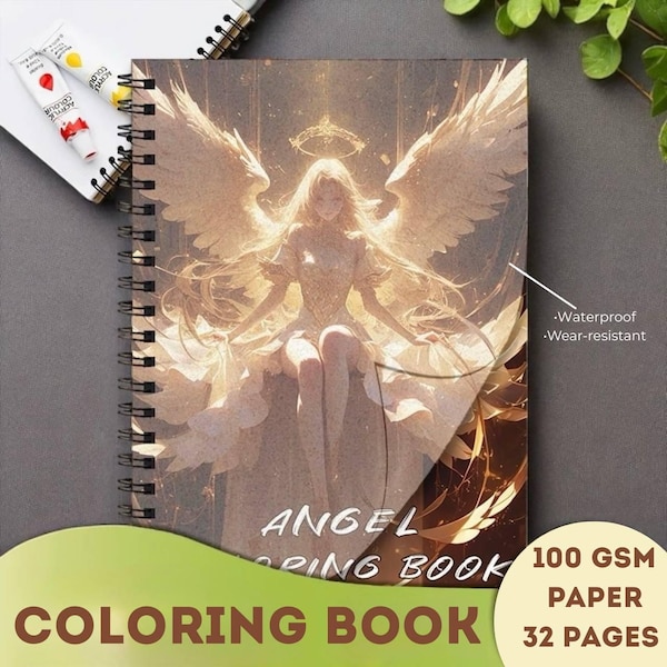 Angel Coloring Book: 32 Graceful Illustrations for Stress Relief